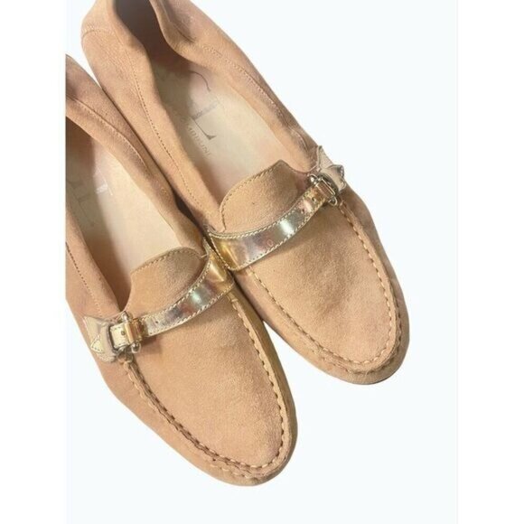 AGL Attilio Giusti Leombruni Buckle Moccasin Tan Suede Loafer Flat EU 38.5 US 6 - Picture 6 of 8